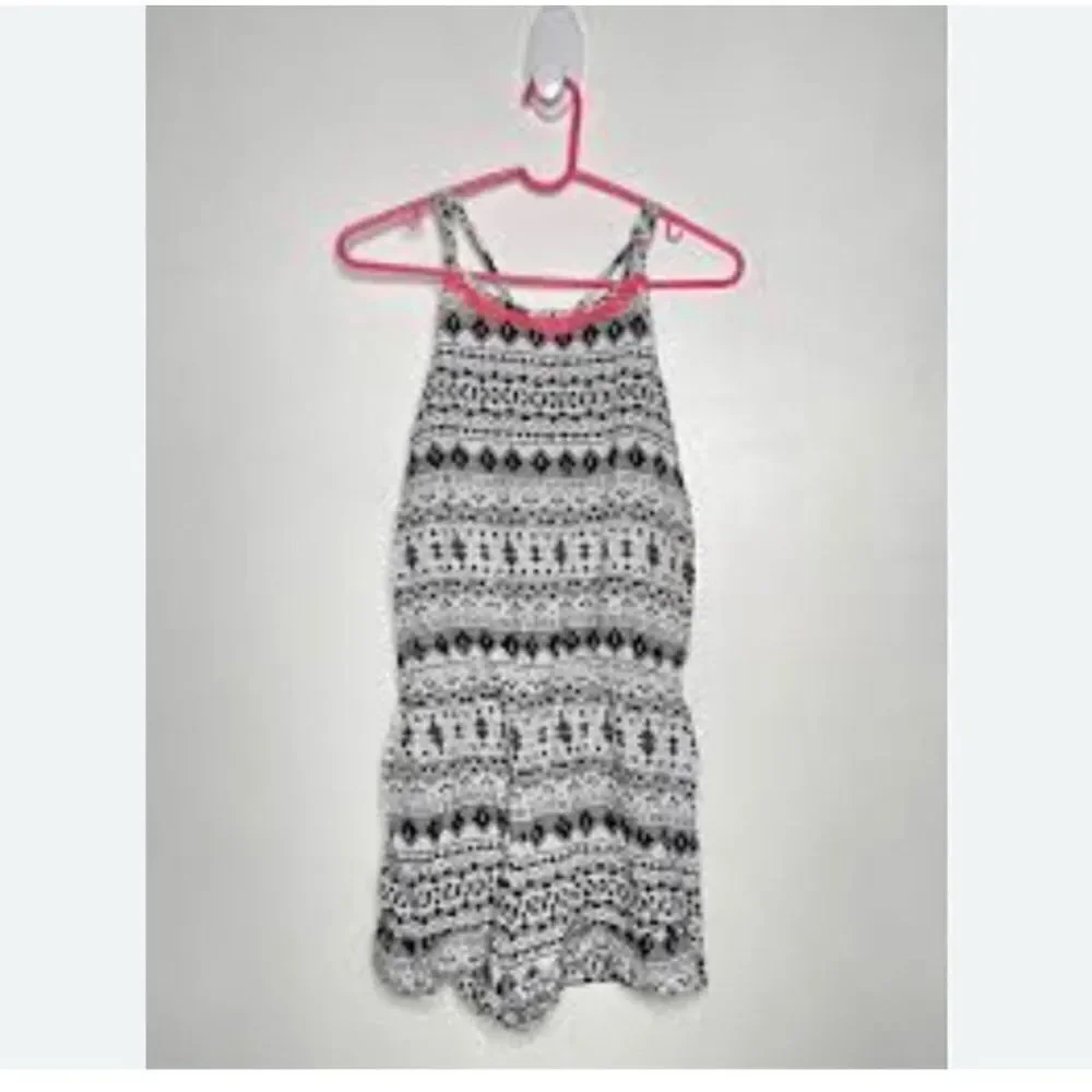 The Children's Place Black White Patterned Romper